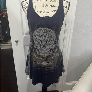Harley-Davidson Black Asymmetrical Graphic Tank Top